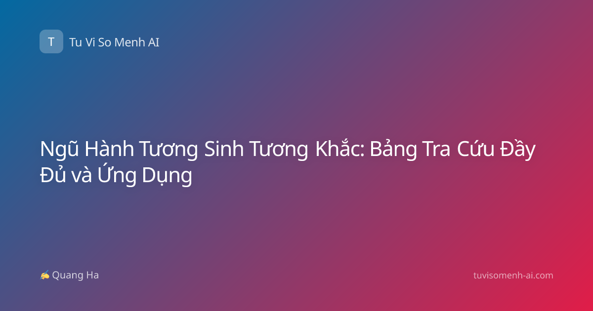 Ngũ Hành Tương Sinh Tương Khắc: Bảng Tra Cứu Đầy Đủ và Ứng Dụng